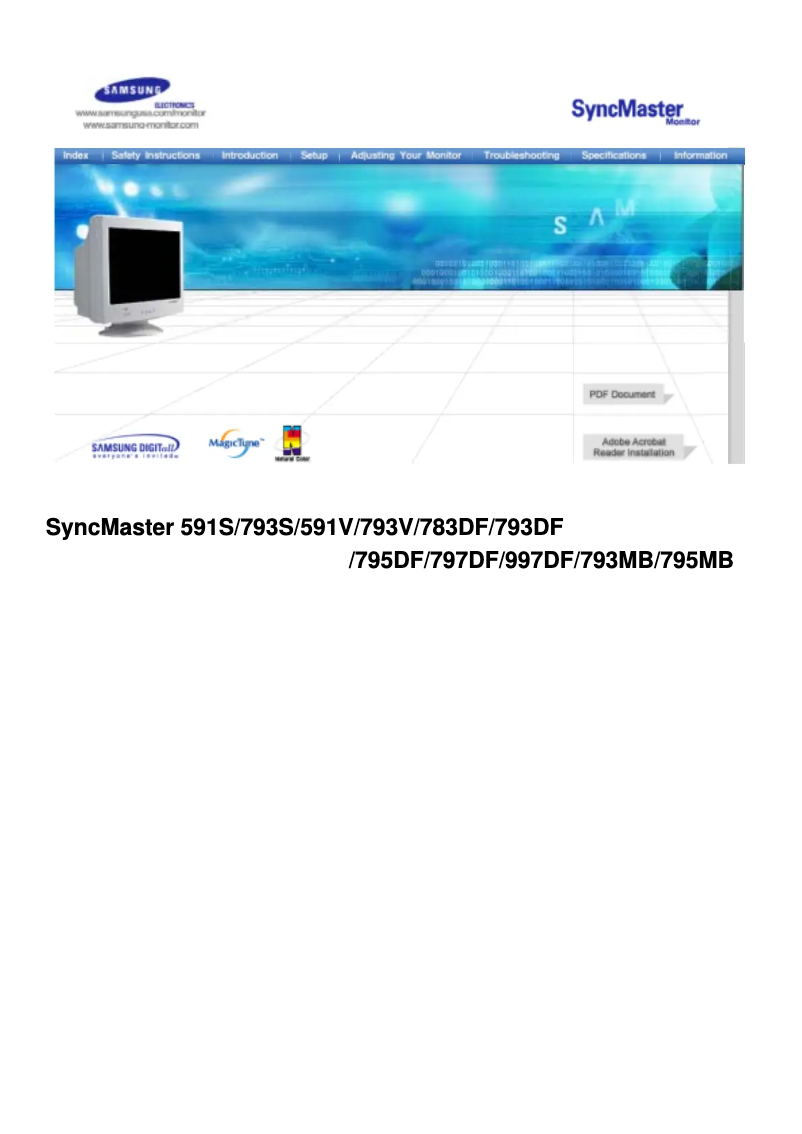 Page 1 de la notice Manuel utilisateur Samsung SyncMaster 793s