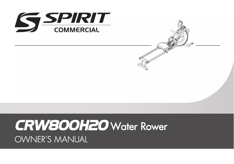 Page 1 de la notice Manuel utilisateur Spirit Fitness CRW800H20