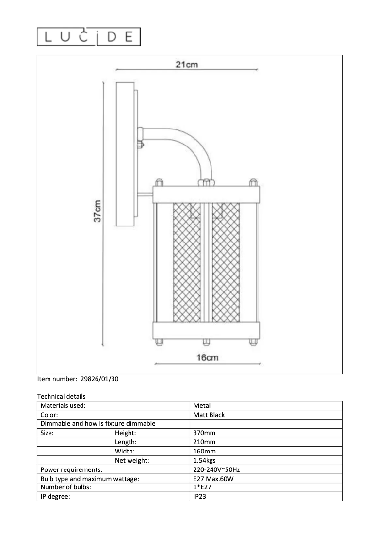 Page n°1 - Manuel utilisateur Lucide Makkum