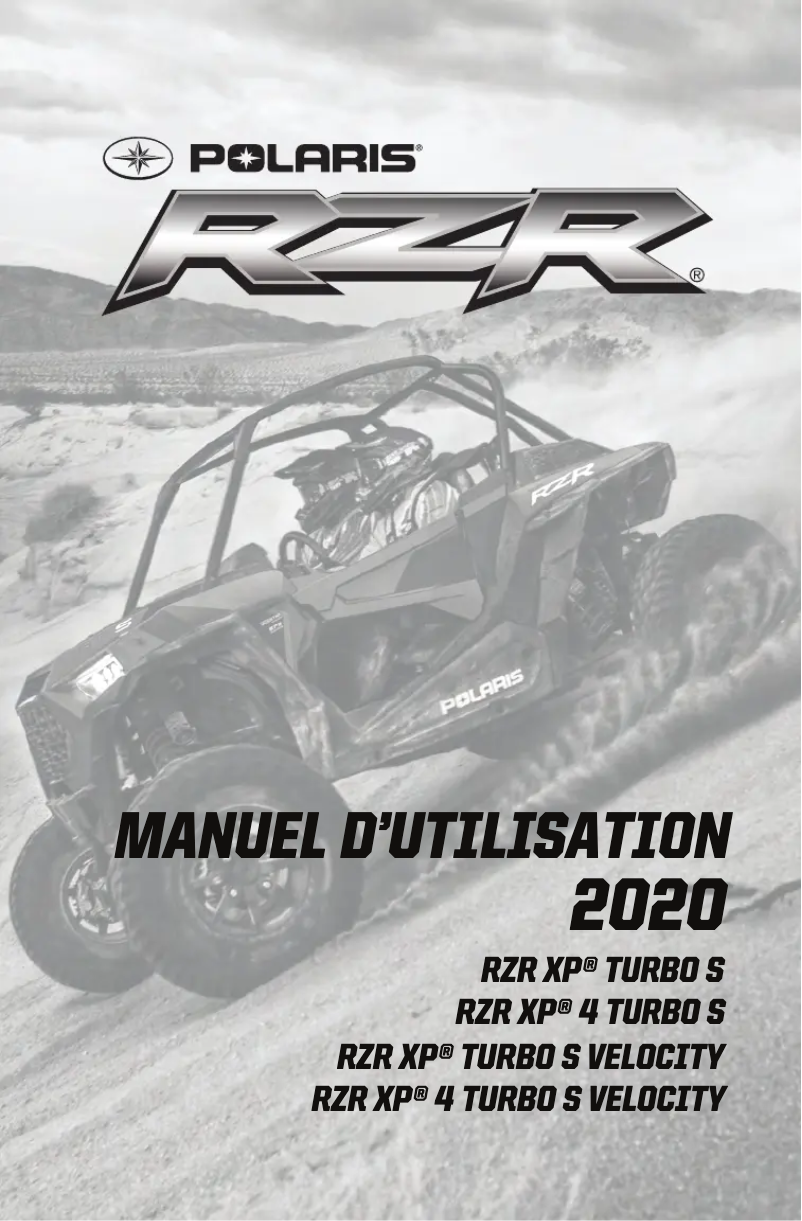 Page 1 de la notice Manuel utilisateur Polaris RZR XP 4 Turbo S Velocity (2020)