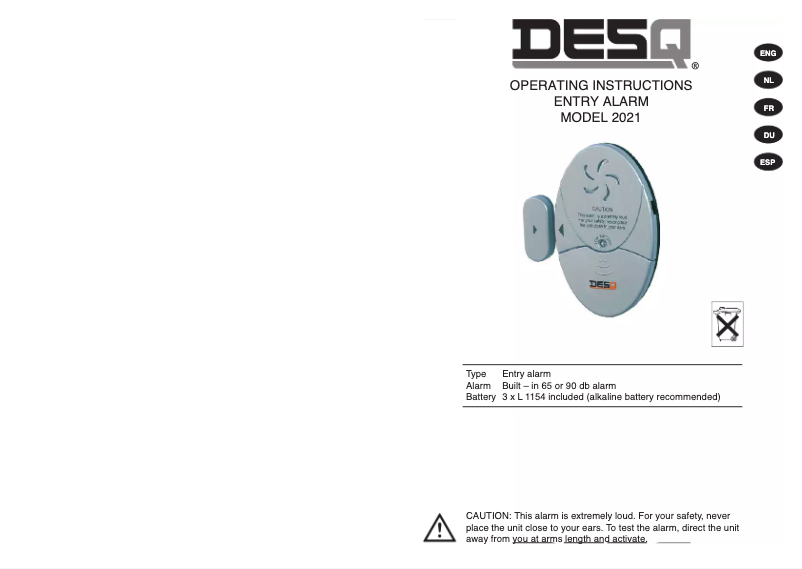 Page 1 de la notice Manuel utilisateur Desq 2021