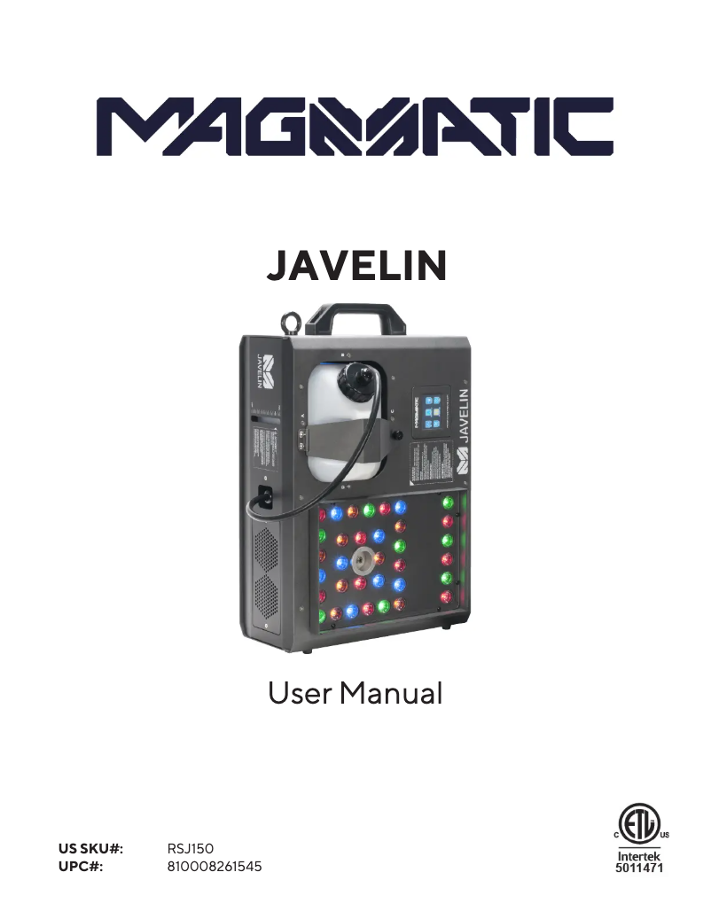 Page n°1 - Manuel utilisateur Magmatic JAVELIN