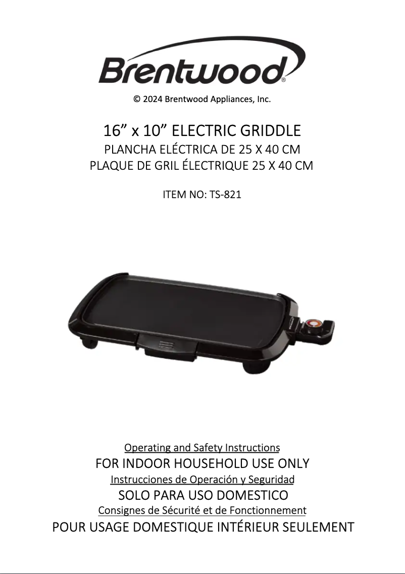 Imagen de la primera página del manual del dispositivo TS-821