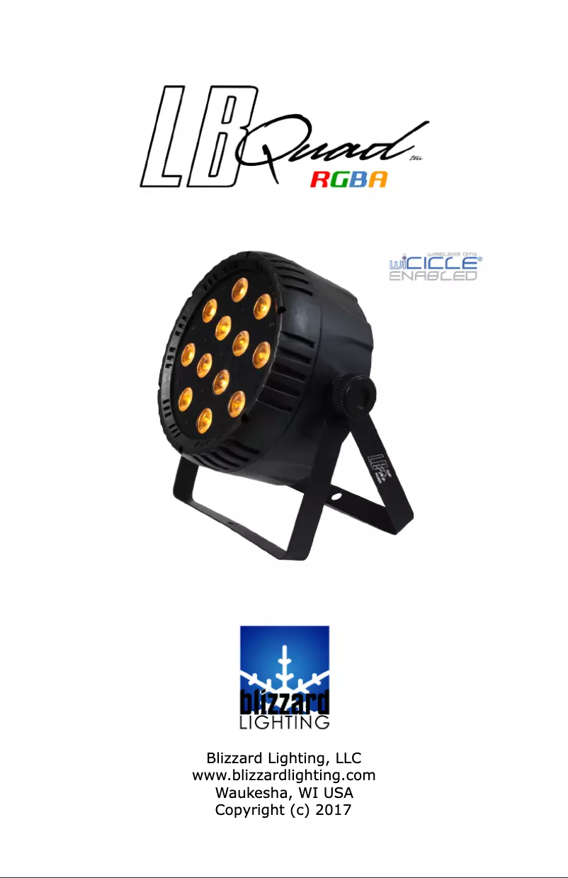 Page 1 de la notice Manuel utilisateur Blizzard LB PAR Quad RGBA