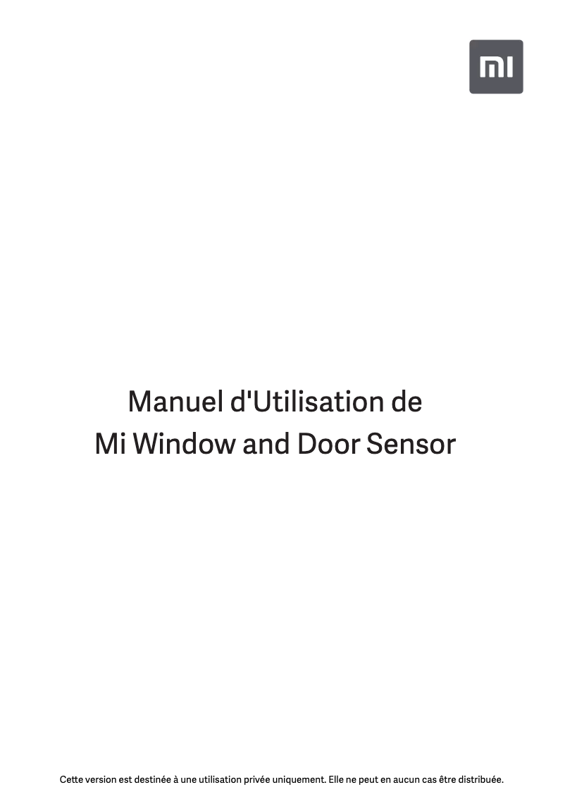 Image de la première page du manuel de l'appareil Mi Window and Door Sensor