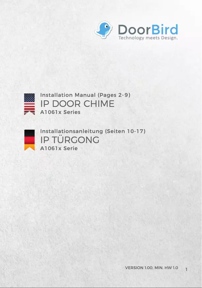 Page 1 de la notice Manuel utilisateur DoorBird IP Chime