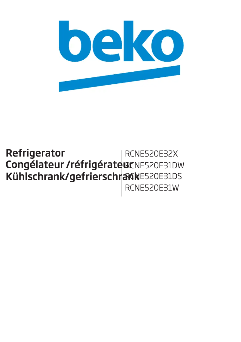 Page 1 de la notice Manuel utilisateur Beko RCNE520E31W
