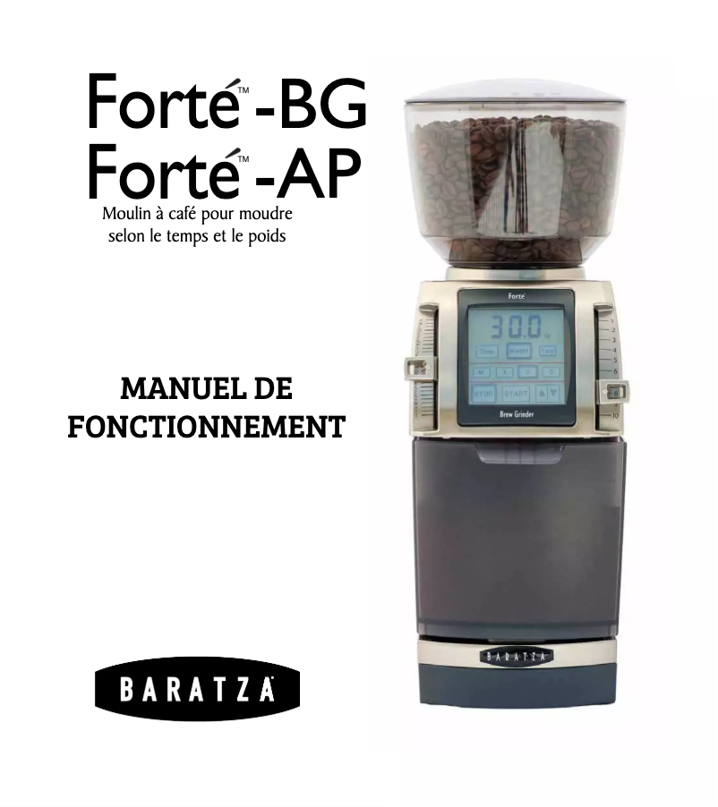 Page n°1 - Manuel utilisateur Baratza Forté BG