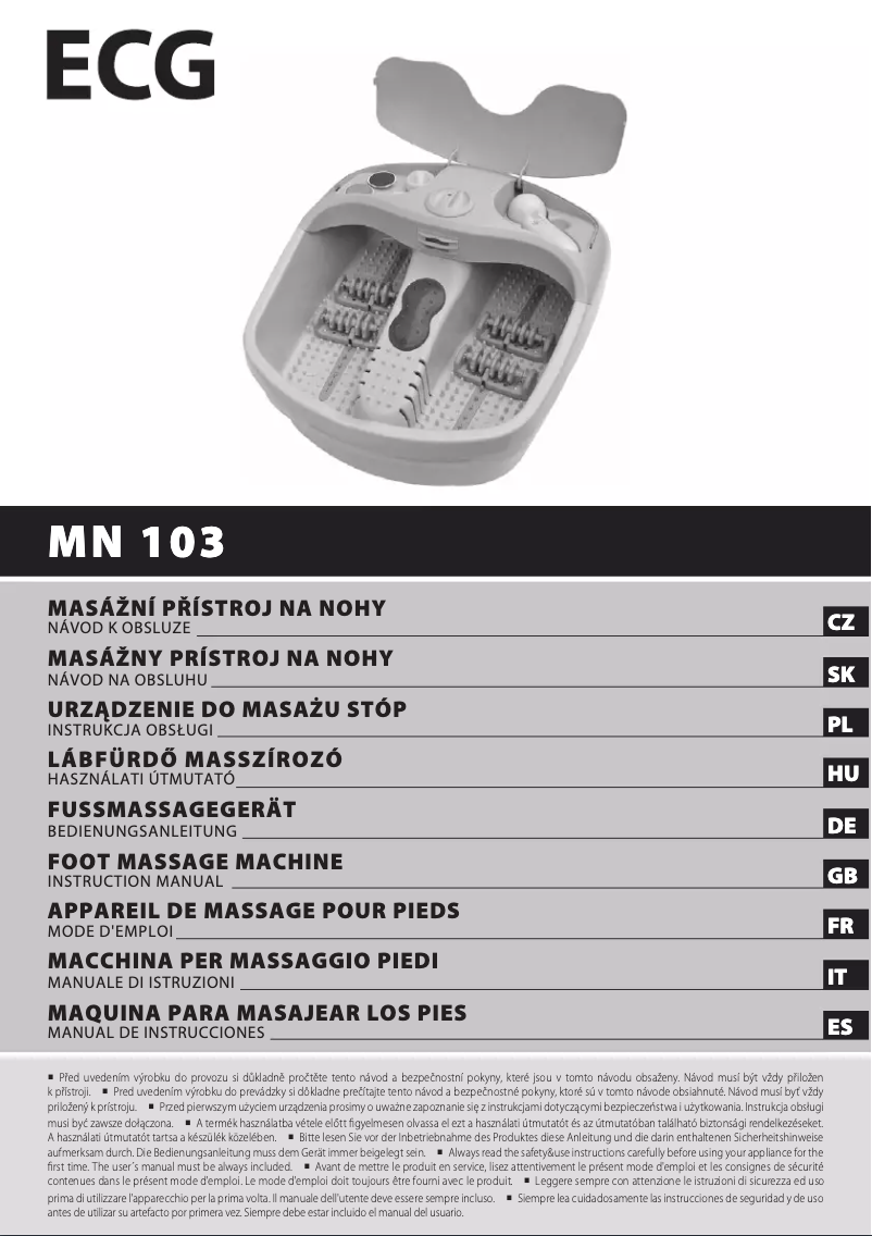 Page 1 de la notice Manuel utilisateur ECG MN 103