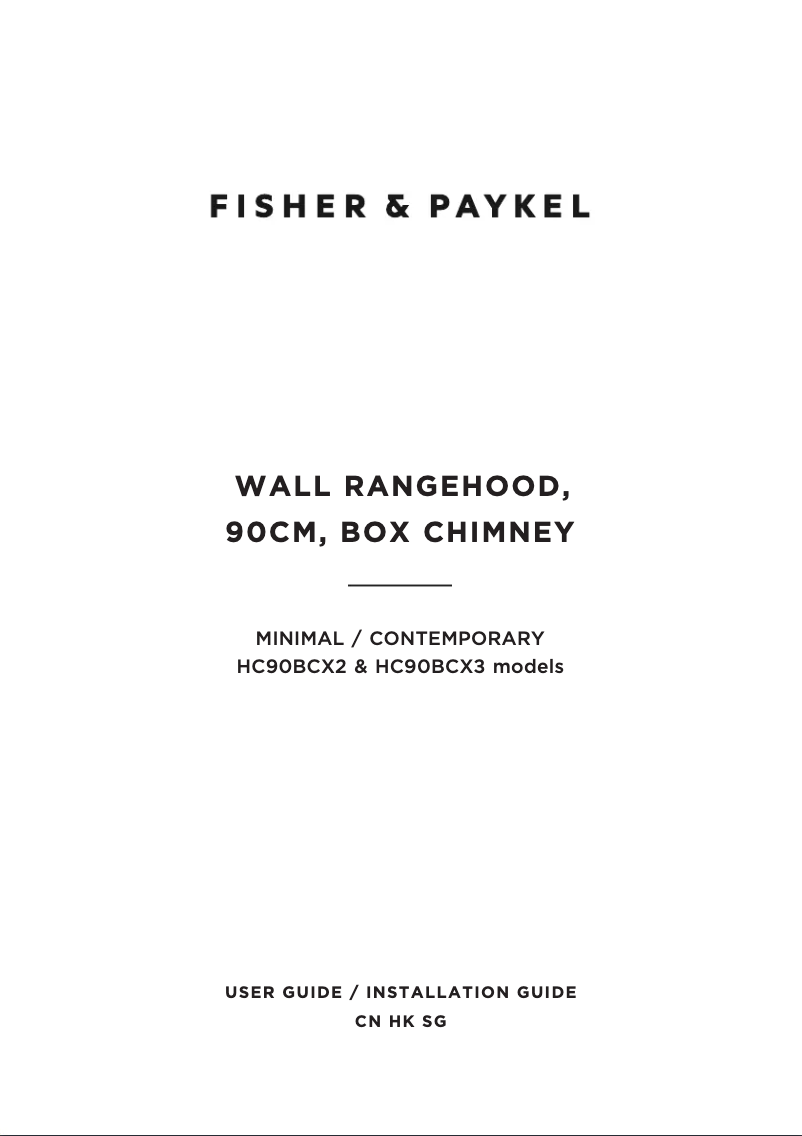 Page 1 de la notice Manuel utilisateur Fisher & Paykel HC90BCX3