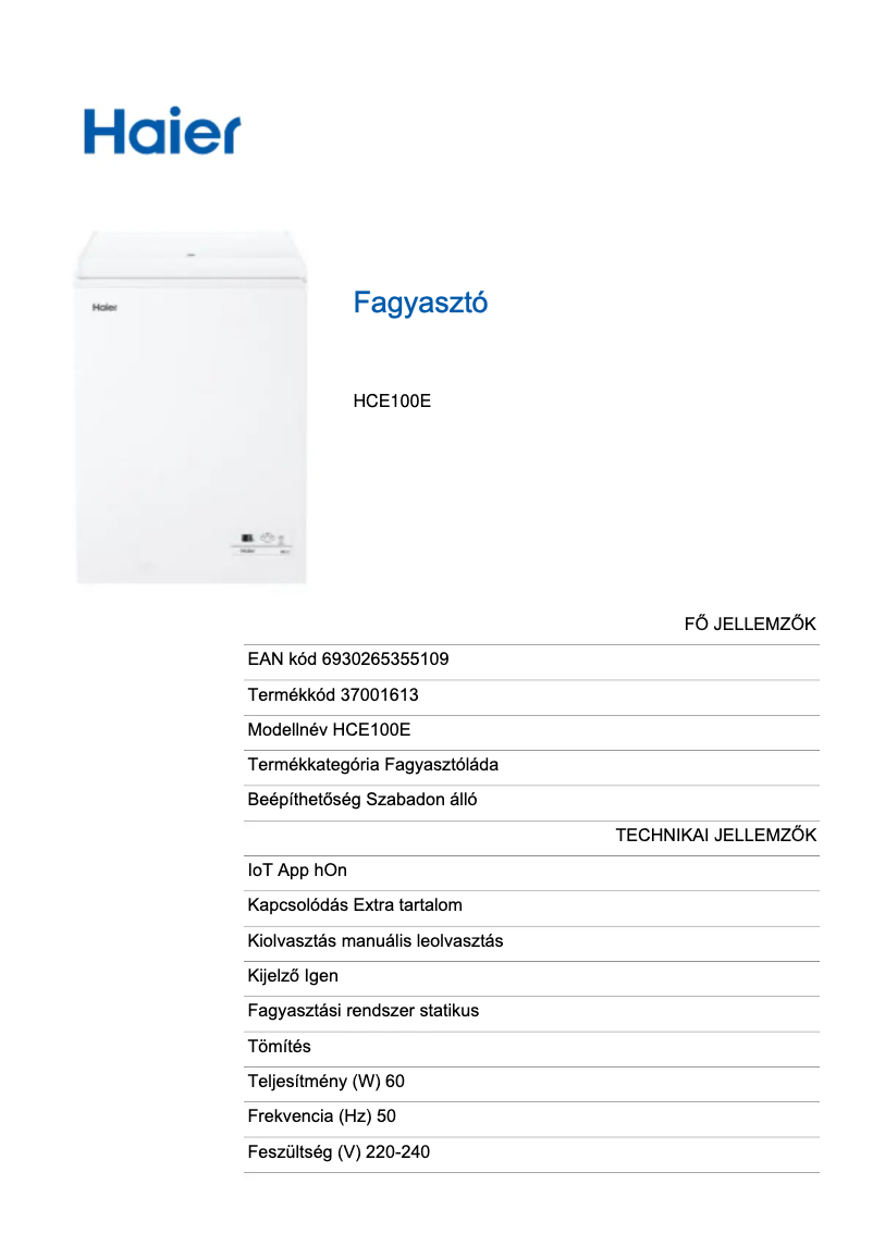 Image de la première page du manuel de l'appareil HCE100E