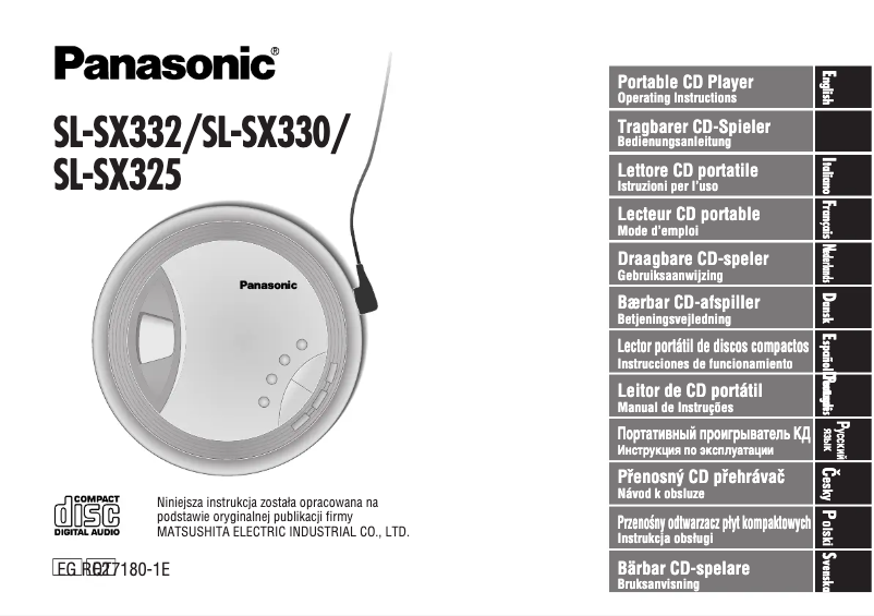 Page n°1 - Manuel utilisateur Panasonic SL-SX332