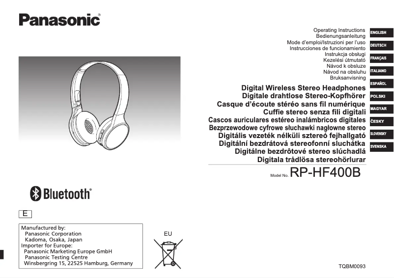Página 1 del manual Manual de usuario Panasonic RP-HF400B