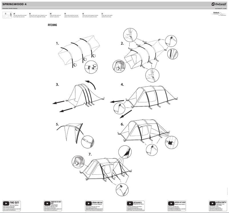 Page 1 de la notice Manuel utilisateur Outwell Springwood 4