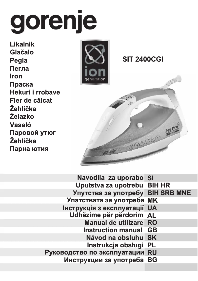 Page 1 de la notice Manuel utilisateur Gorenje SIT2400CGI