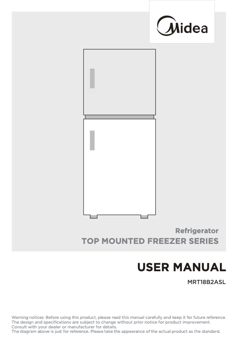 Page 1 de la notice Manuel utilisateur Midea MRT18B2ASL