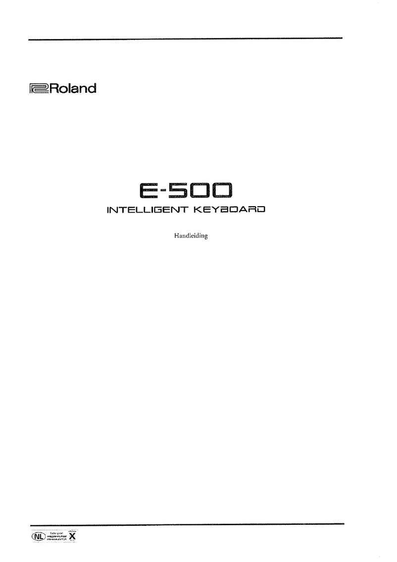 Page n°1 - Manuel utilisateur Roland E-500