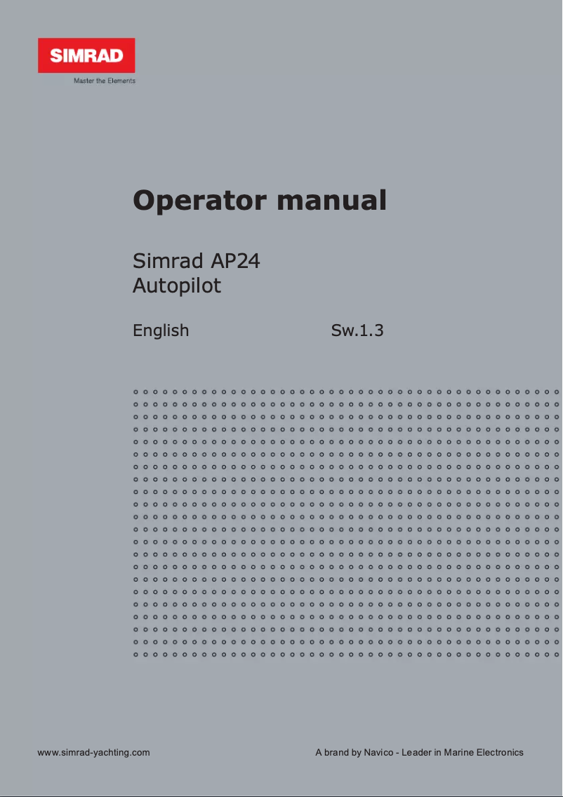 Page n°1 - Manuel utilisateur Simrad AP24 Autopilot