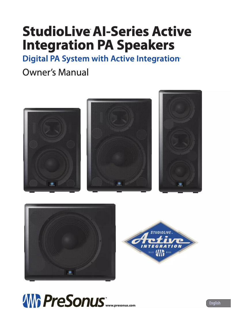 Page 1 de la notice Manuel utilisateur PreSonus ​​​StudioLive 328AI