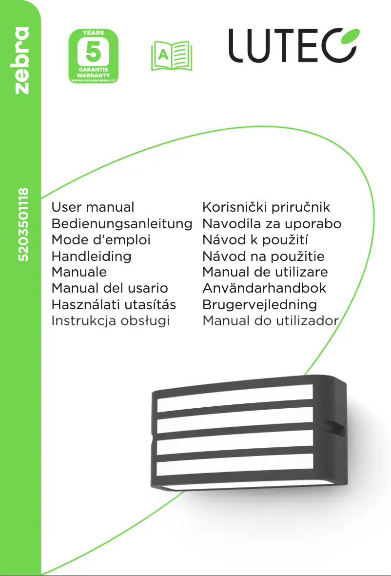 Page 1 de la notice Manuel utilisateur Lutec Zebra