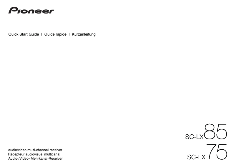 Image de la première page du manuel de l'appareil SC-LX85