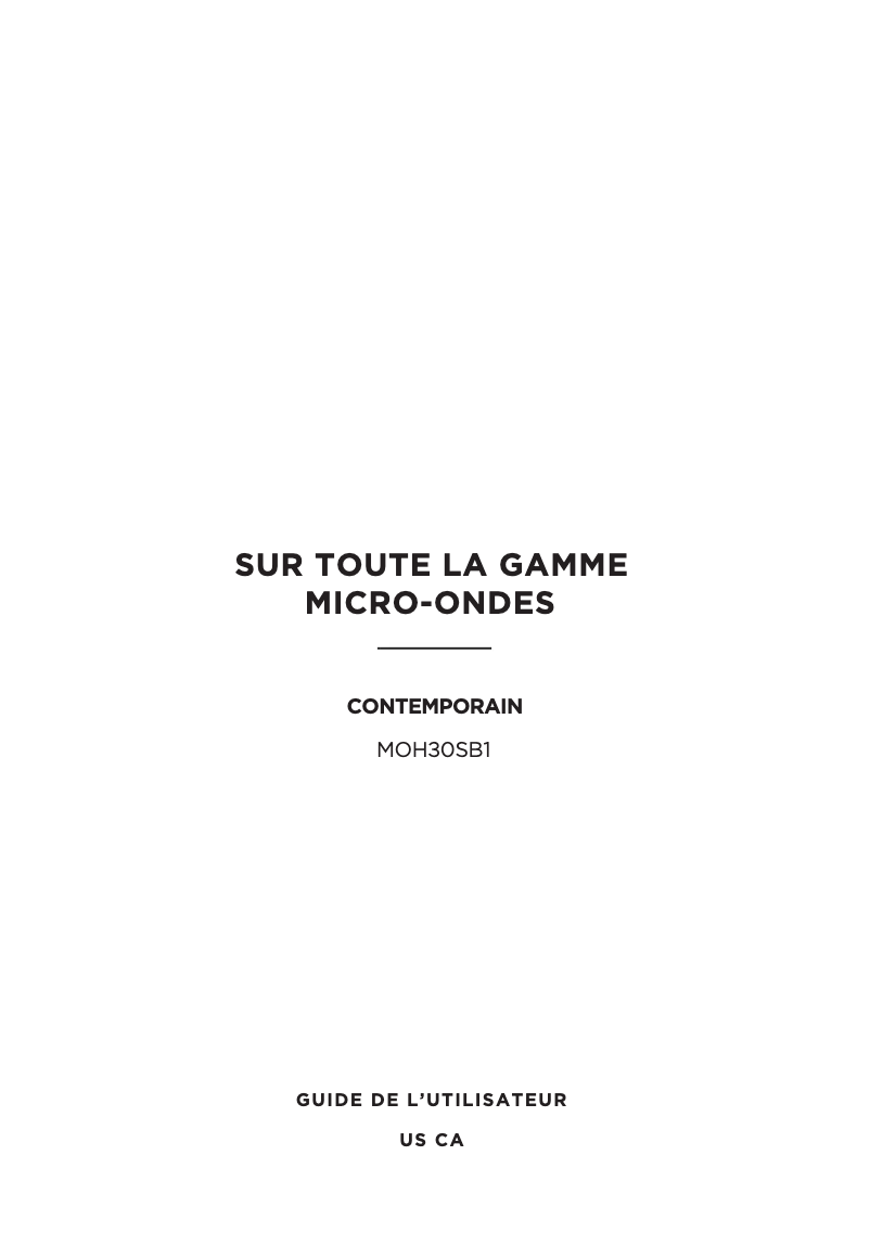 Page n°1 - Manuel utilisateur Fisher & Paykel MOH30SB1