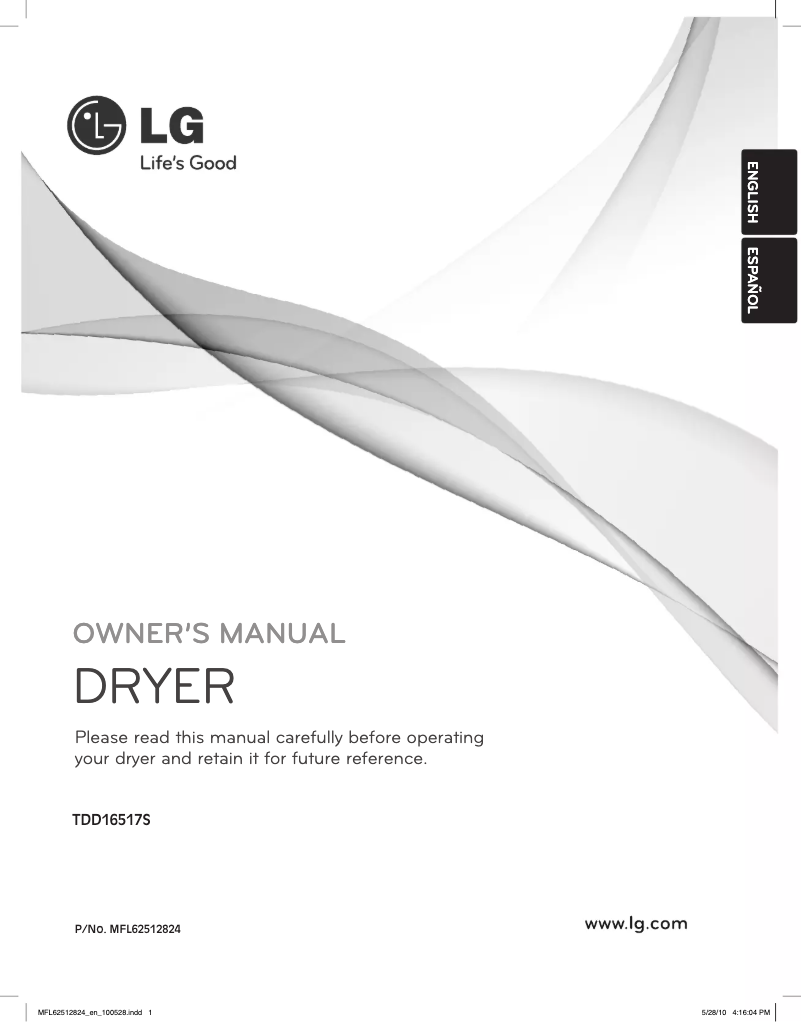 Page n°1 - Manuel utilisateur LG TDD16517S