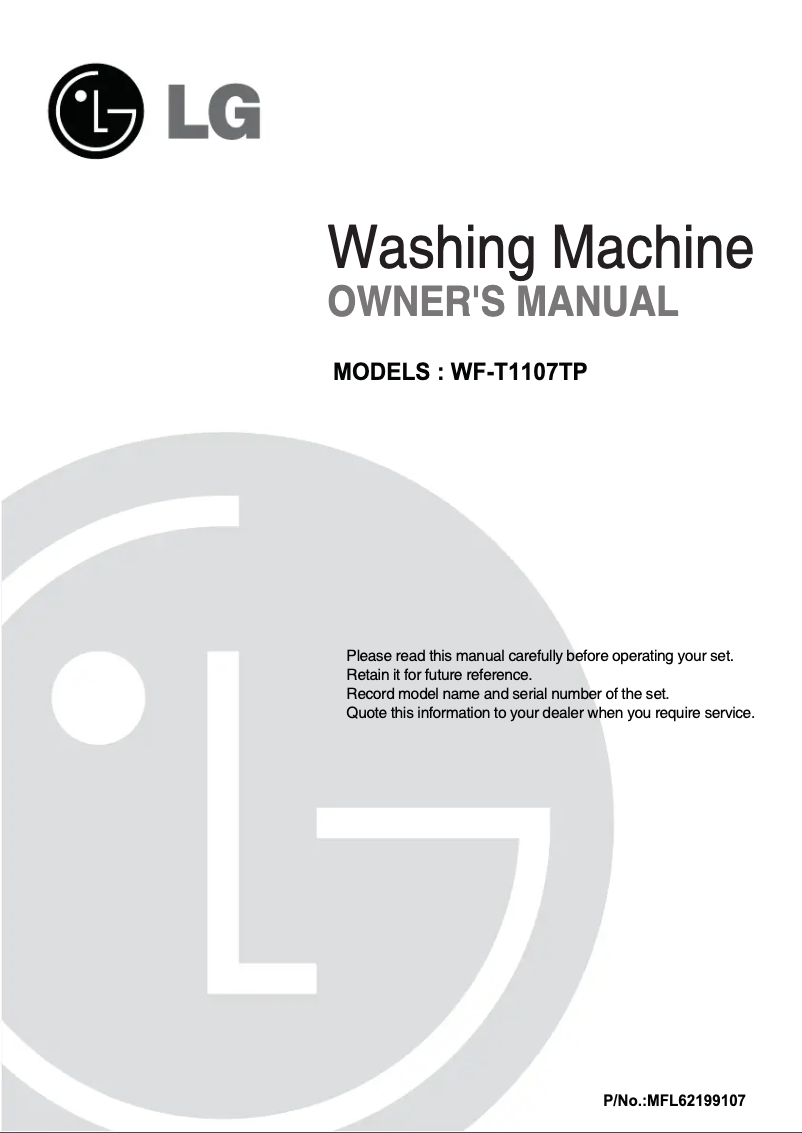 Página 1 del manual Manual de usuario LG WF-T1107TP