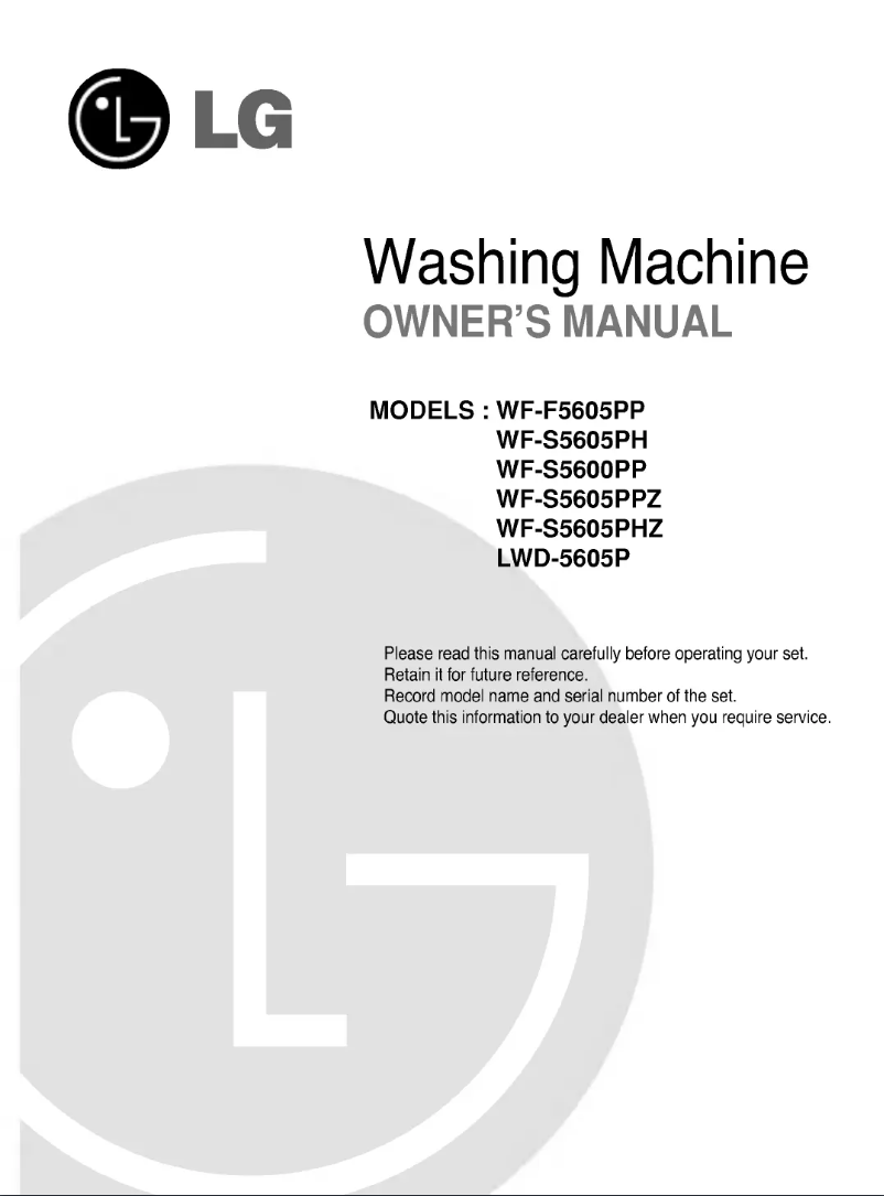 Page n°1 - Manuel utilisateur LG WF-S5605PP