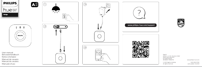 Page 1 de la notice Manuel utilisateur Philips Hue Bridge