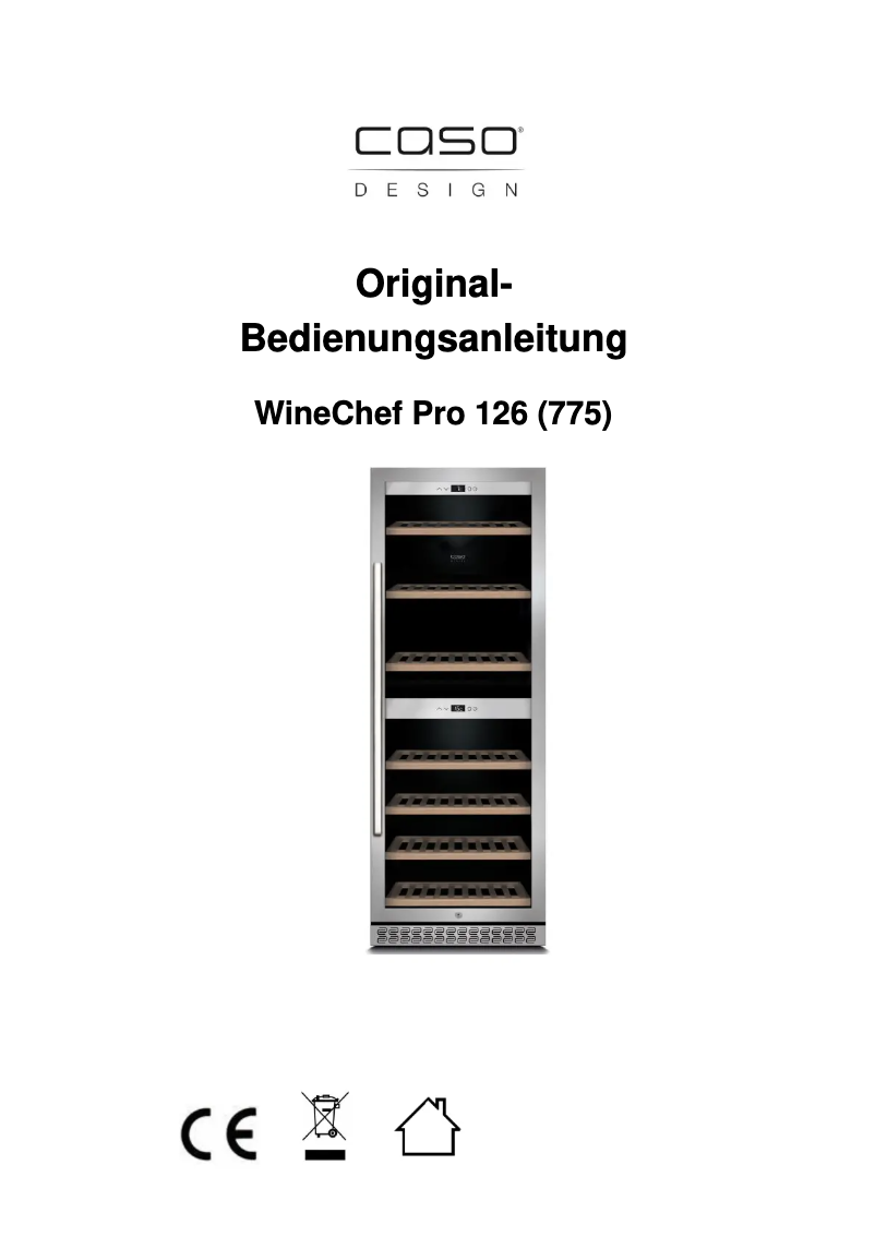 Page 1 de la notice Manuel utilisateur Caso WineChef Pro 126