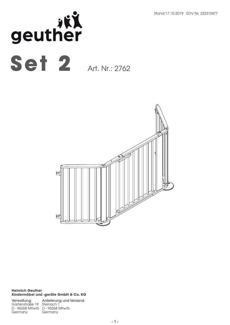 Page 1 de la notice Manuel utilisateur Geuther 276