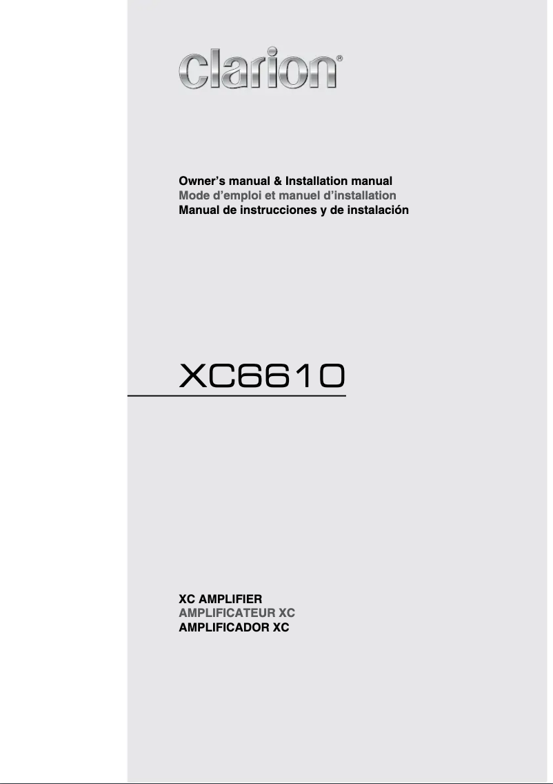 Page 1 de la notice Manuel utilisateur Clarion XC6610