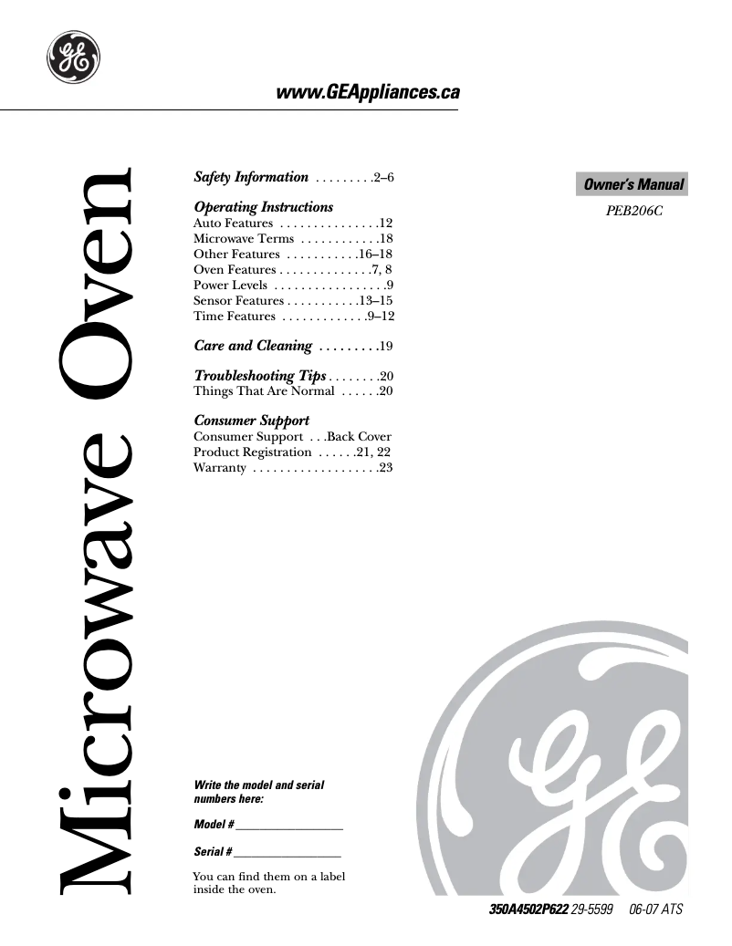 Image de la première page du manuel de l'appareil PEB206CDNBB