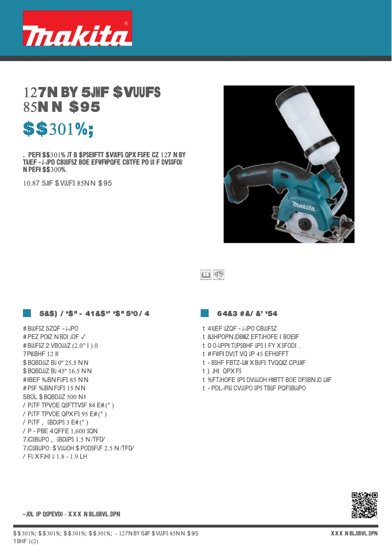 Page n°1 - Fiche technique Makita CC301DZ