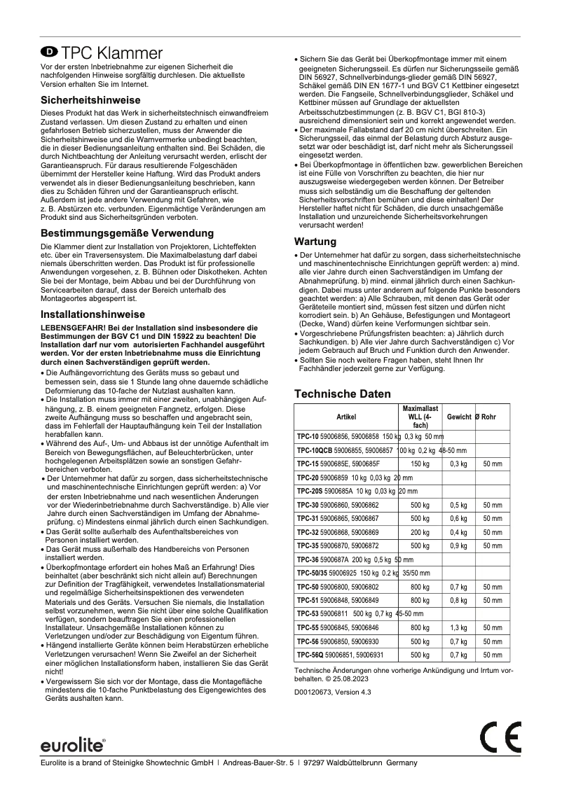 Imagen de la primera página del manual del dispositivo TPC-10QCB