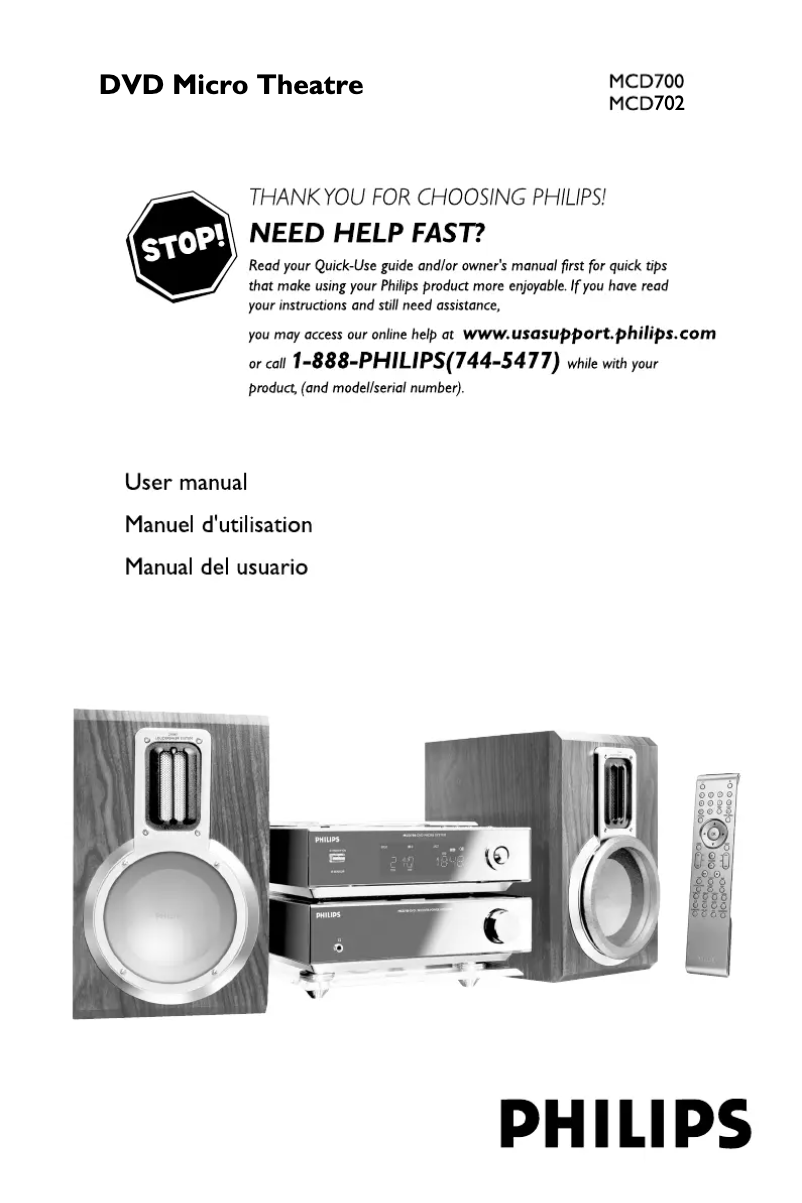 Page n°1 - Manuel utilisateur Philips MCD702