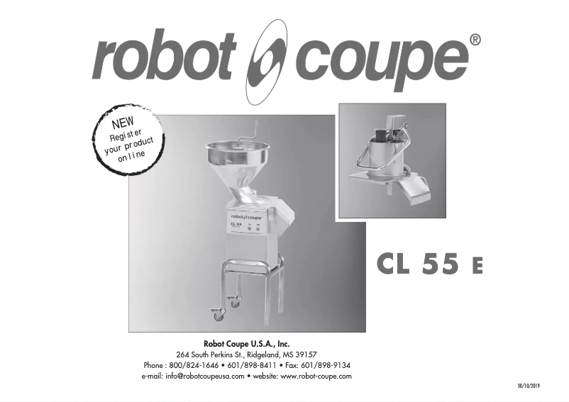 Page 1 de la notice Manuel utilisateur Robot Coupe CL 55 e