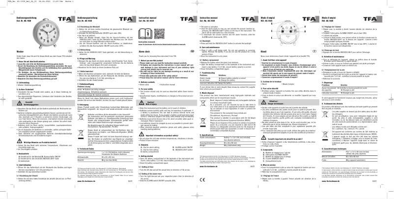 Page n°1 - Manuel utilisateur TFA 60.1030.04