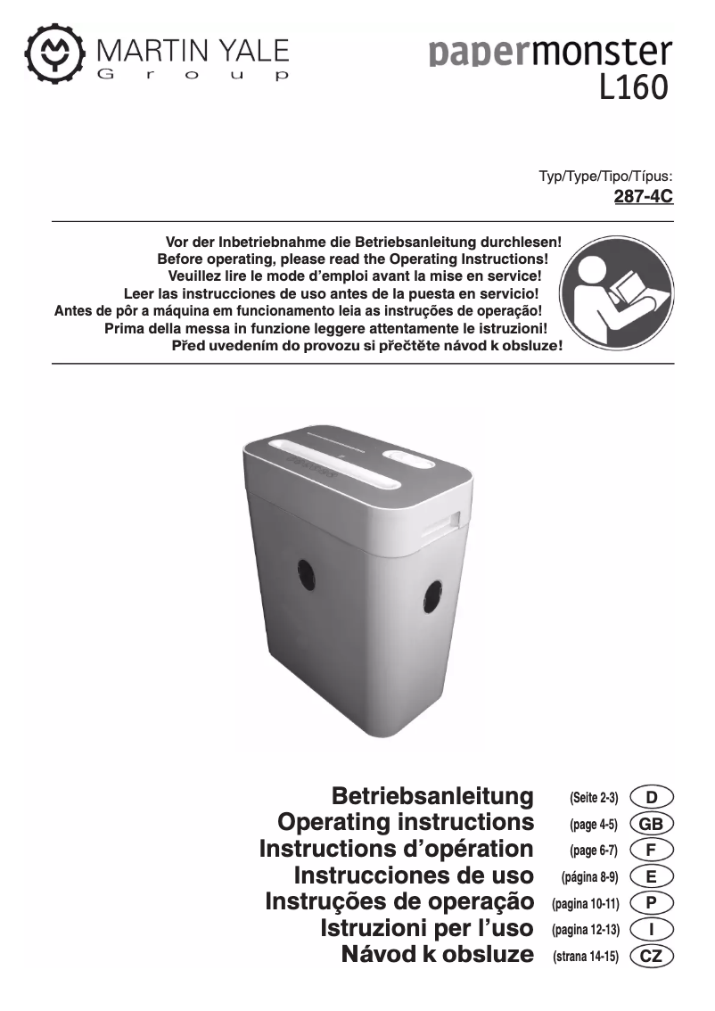 Page 1 de la notice Manuel utilisateur Papermonster L160
