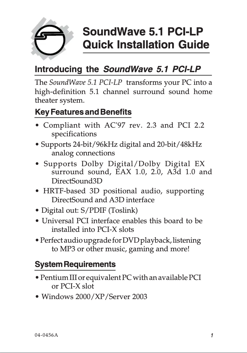 Image de la première page du manuel de l'appareil LP-000022-S1
