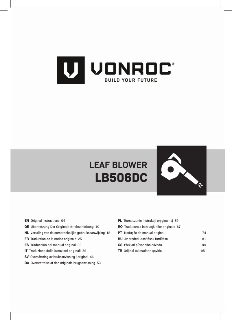 Page n°1 - Manuel utilisateur Vonroc LB506DC