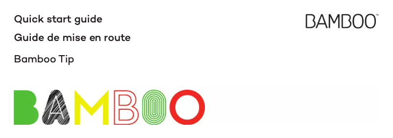 Page 1 de la notice Manuel utilisateur Wacom Bamboo Tip