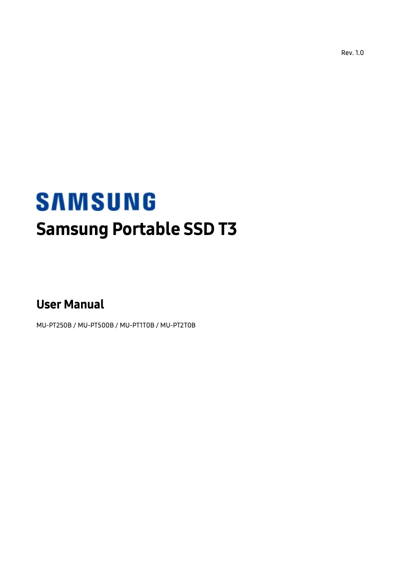 Page 1 de la notice Manuel utilisateur Samsung 860 EVO