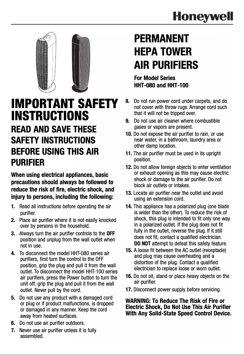 Página 1 del manual Manual de usuario Kaz HEPAClean HHT-081