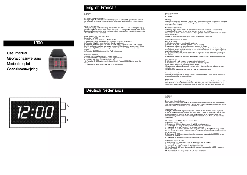 Page n°1 - Manuel utilisateur Davis 1300