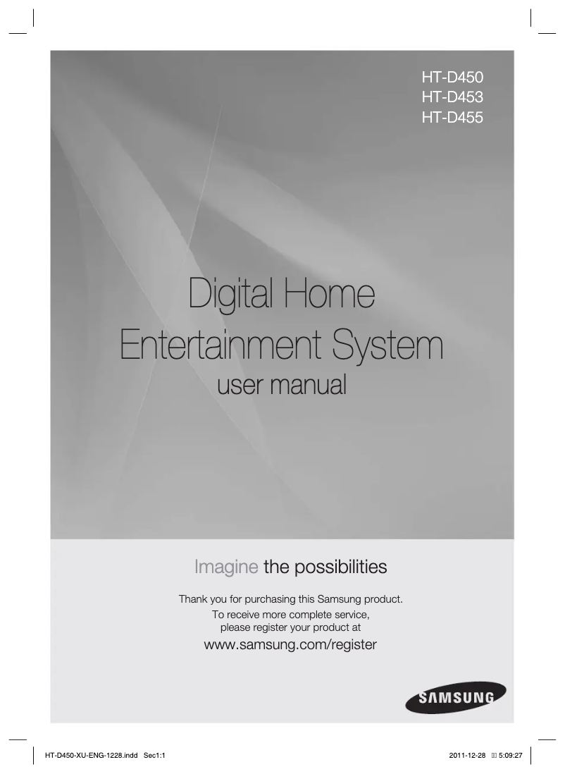 Page n°1 - Manuel utilisateur Samsung HT-D450