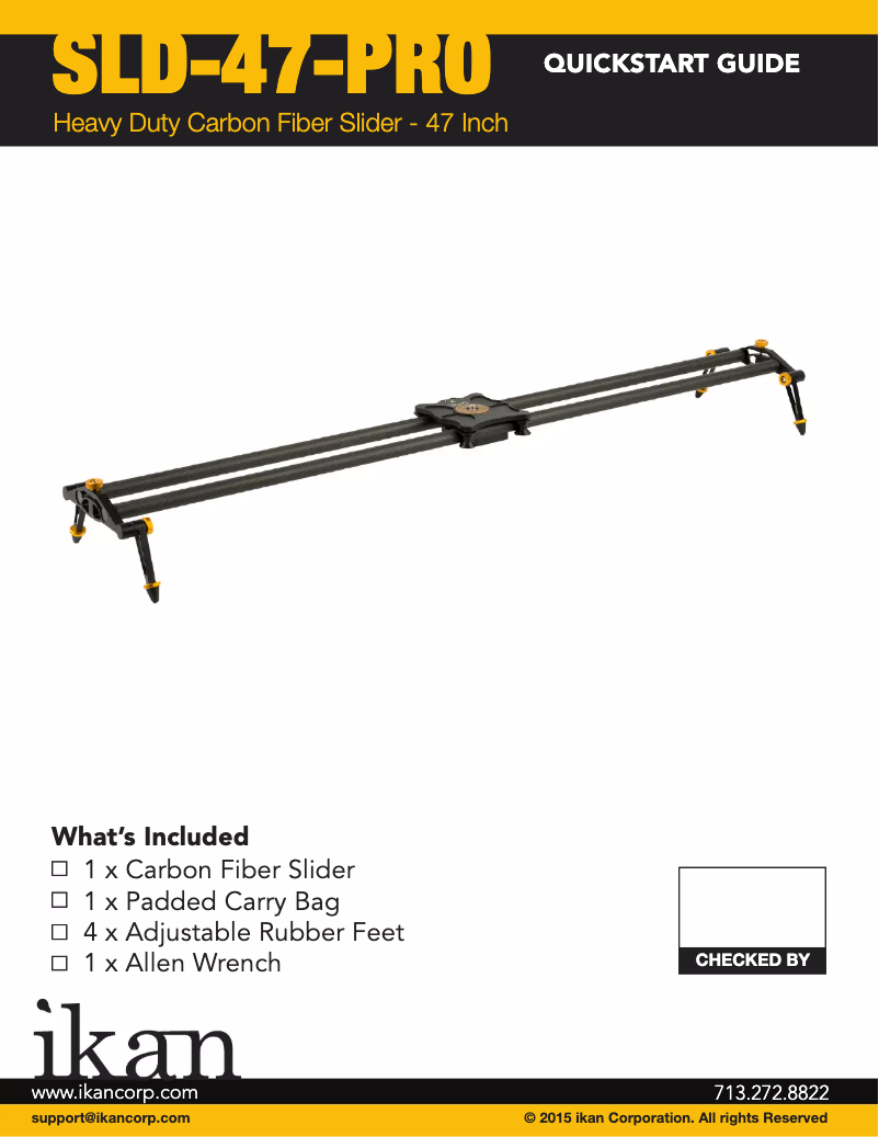 Page n°1 - Manuel utilisateur Ikan SLD-47-PRO