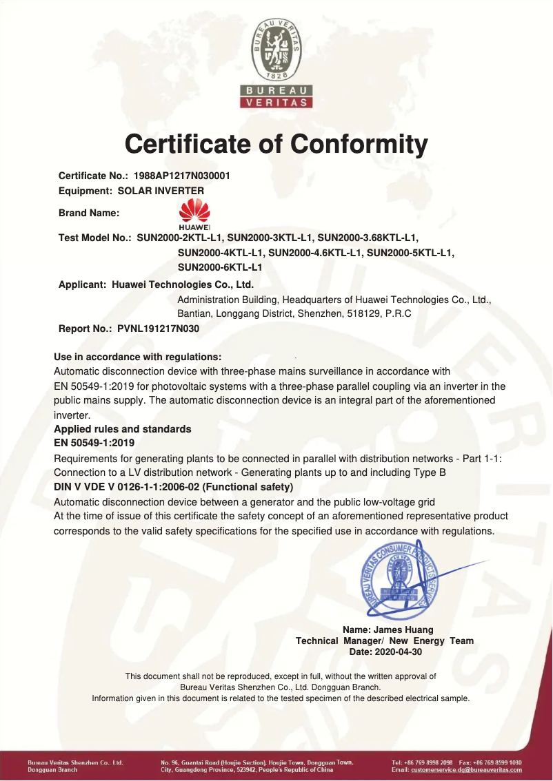 Image de la première page du manuel de l'appareil SUN2000L 6KTL-L1