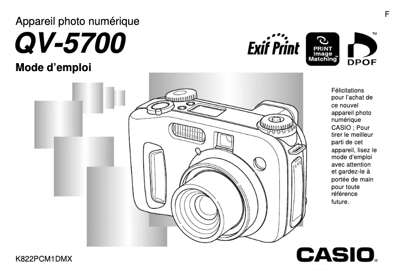 Page n°1 - Manuel utilisateur Casio QV-5700